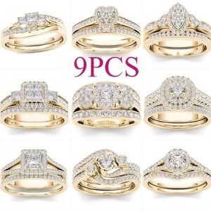 9 Sets Of Women's Gold Rings